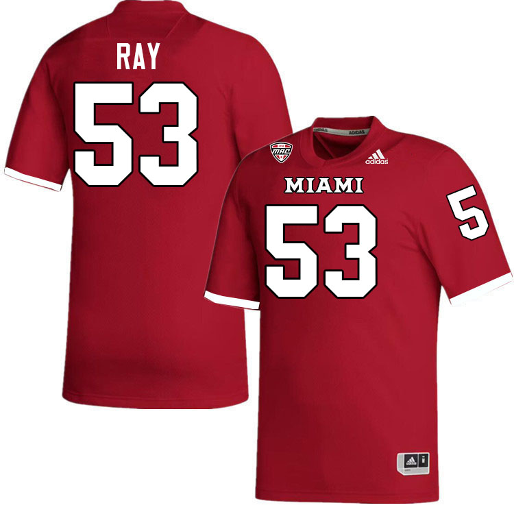 Miami University Redhawks #53 Malik Ray College Football Jerseys Stitched-Red